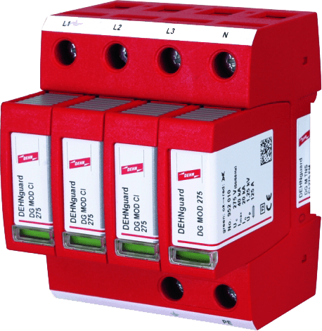 DEHNguard 25kA 275V 3P+N overspenningsvern m/sikring for TN-S