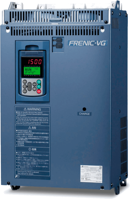 FRENIC VG IP20 7.5 kW 3 fas 400V ink. panel uten EMC filter