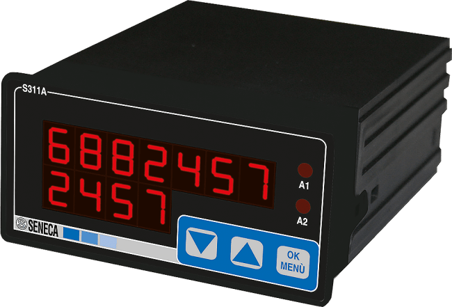 Digitalt instrument-totalisator med univ. analog inng. 96x48mm