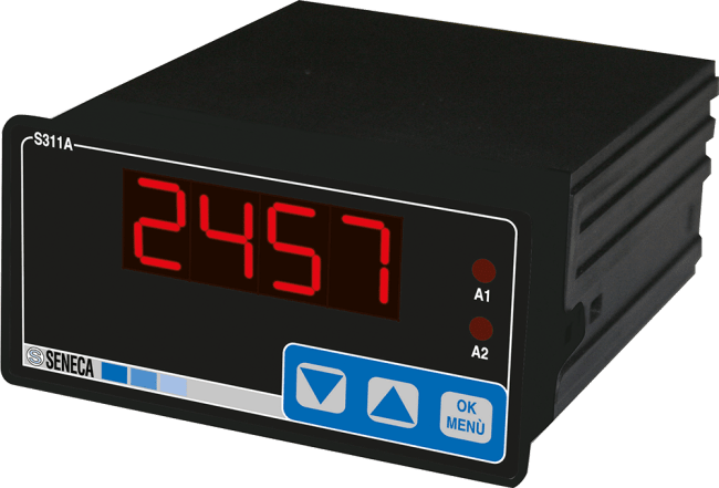 Digitalt instrument-totalisator med universal analog inng. 96x48mm