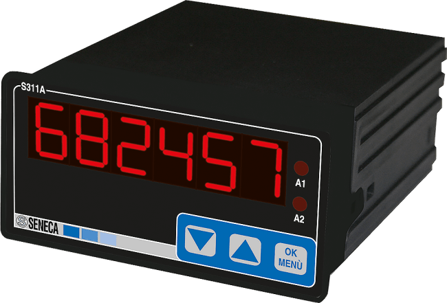 Digitalt instrument-totalisator med universal analog inng. 96x48mm