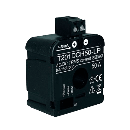 AC/DC strømtransformator 0-25A 0-50A TRMS. ±25A ±50A bipolar. 4-20mA. loop powered