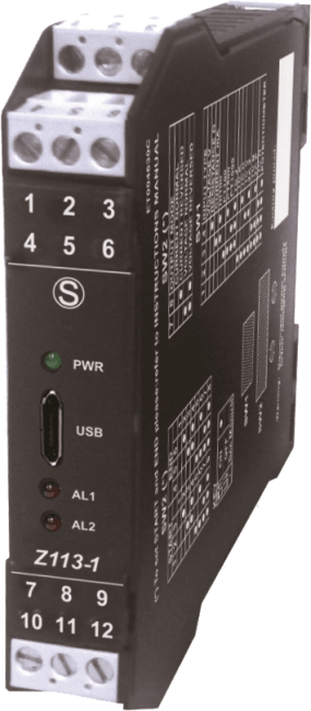 Dobbelt grenseverdirele med universal analog inngang.  mA. V. Ohm. RTD. TC
