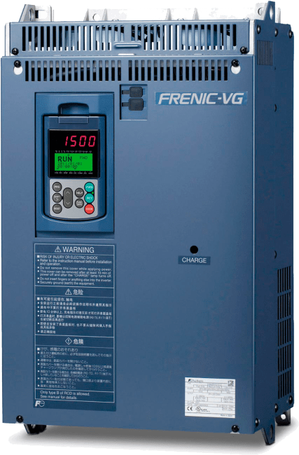 FRENIC VG IP20 3.7 kW 3 fas 400V ink. panel uten EMC filter