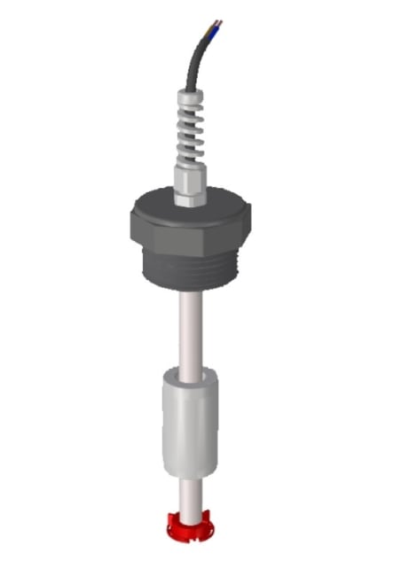 IMN TP PVC V3 P08 F52 L260 C1 N1. Magnetisk flottørbryter. 1"1/2G. PVC.1m PVC kabel.L=260mm