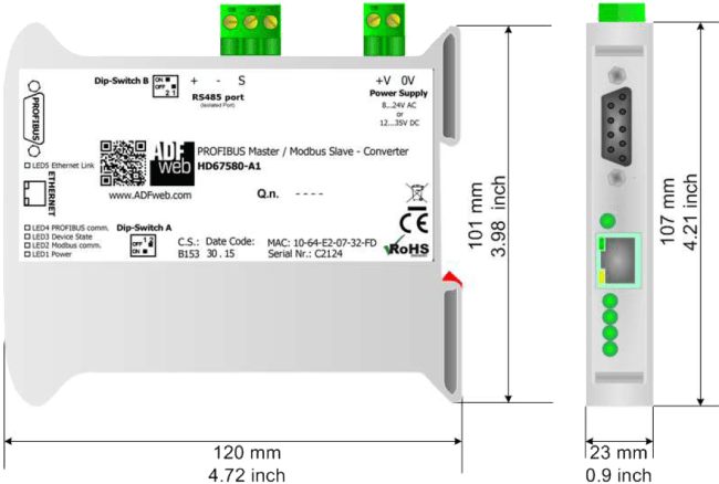 Gateway Modbus Slave form/to PROFIBUS Master