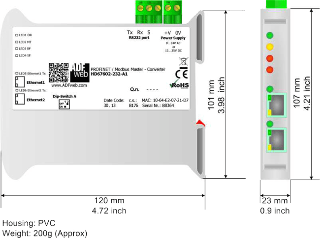 PROFINET Slave / Modbus Master - Converter