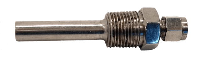 Følerlomme ø12/ø8x120mm  1/2" RG. Utvendig ø12. AISI316 m/komp.nippel RSS