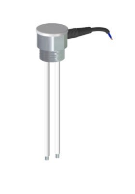 NRXI 1"G 2E L500.  konduktiv nivåføler med 2x100mm PTFE isolerte elektroder. 200mm kabel
