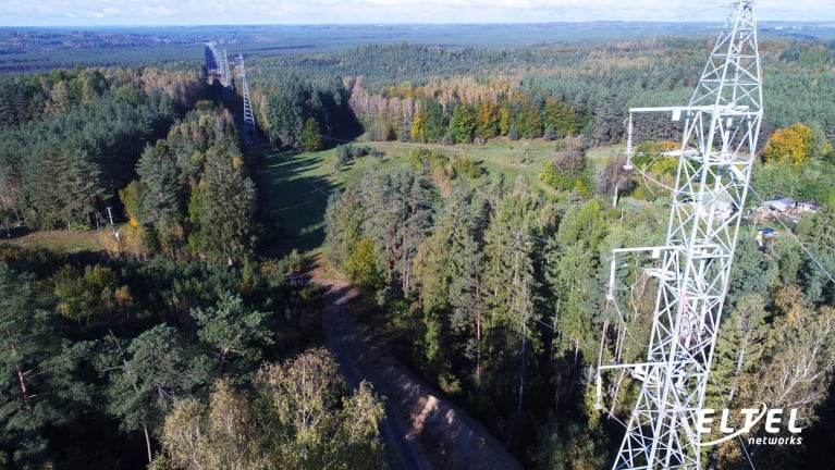 Modernizacja linii wysokiego napięcia oraz stacji elektroenergetycznych w województwie pomorskim - widok z góry - Eltel Networks