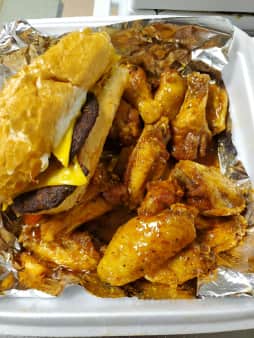 6" inch Hot Sausage and 10pc wings