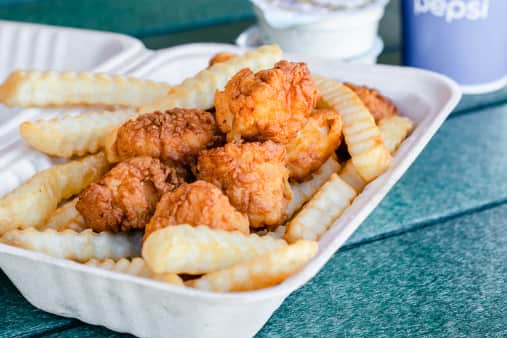 Fried Sea Scallops with Fries