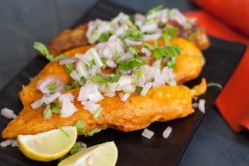 image of Guntur Mirapakaya (Chilli) Bajji With Onions (V) 