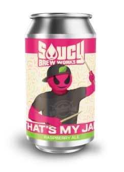 image of Saucy Brew Works Thats My Jam Raspberry, 6 Pack Cans