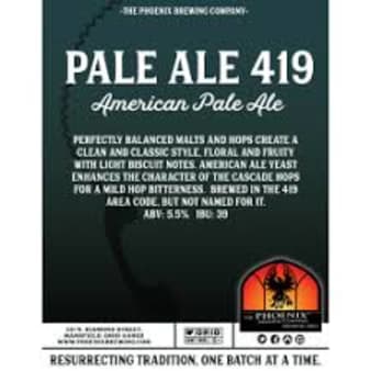 image of The Phoenix Brewing Co Pale Ale 419 American Pale Ale 