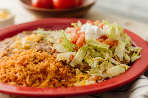 image of #10 Bean Tostada w/Beans & Rice