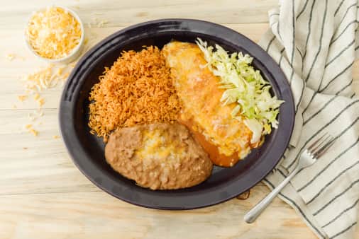 image of #9 Cheese Enchilada w/Beans and Rice