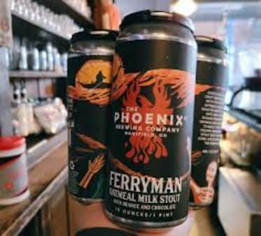 image of The Phoenix Brewing Co Orange/Chocolate Ferryman Oatmeal Milk Stout, 4 pack cans  