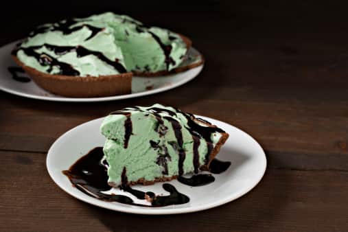 image of Mint Chocolate Chip Ice Cream Pie