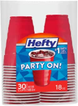 image of Red Cups Hefty 18 oz, 30 count 