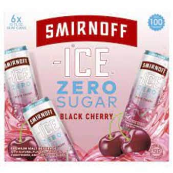image of Smirnoff Ice Zero Sugar Black Cherry, 6 pack cans