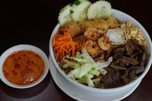 image of Signature Beef, Pork, Chicken, Shrimp Vermicelli w/ Egg Rolls