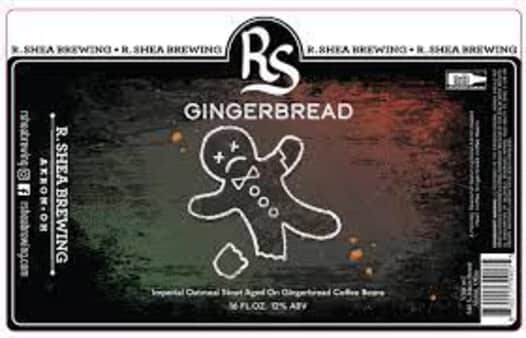 image of  R. Shea Brewing Gingerbread Coffee Imperial Oatmeal Stout, 4 pack cans 