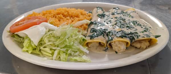 image of Potato Spinach Enchiladas