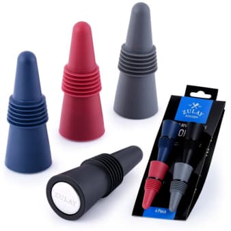 image of Zulay Kitchen Wine Stoppers, 4 pack