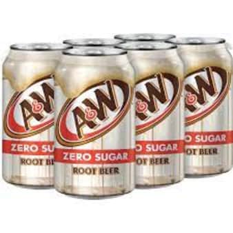 image of A&W Zero Root Beer, 6 pack cans 