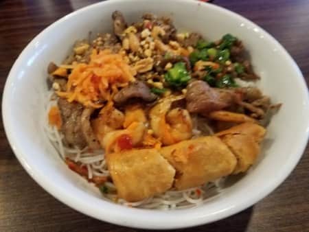 image of Pork Vermicelli w/ Egg Rolls & Shrimp