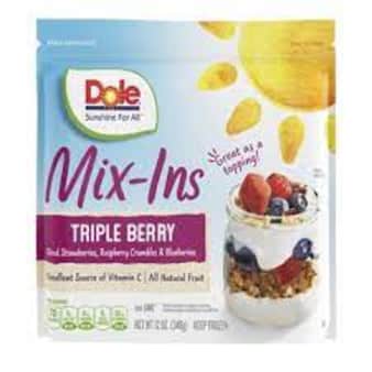 image of Dole Diced Fruit Mix Ins Triple Berry
