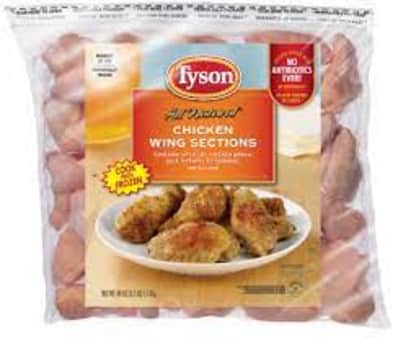 image of Tyson All Natural Chicken Wing Sections, 2.5 lb
