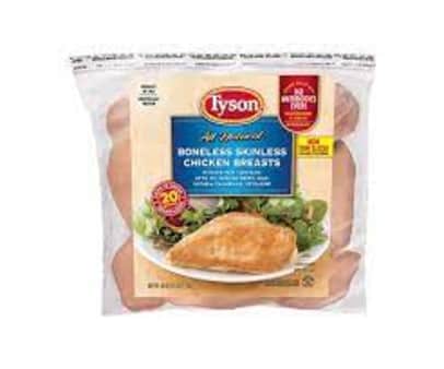 image of Tyson Boneless Skinless Chicken Breasts, Frozen 2.5lb
