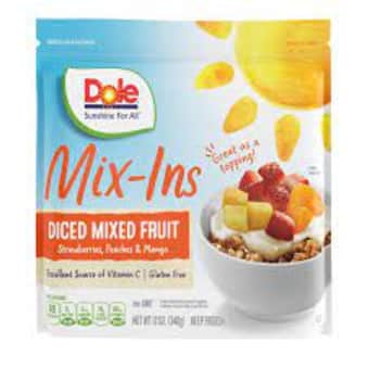 image of Dole Diced Fruit Mix Ins Strawberry Peach and Mango