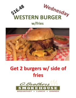 Western Burger with Fries and a Drink