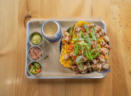 Honey-Jerk Chicken Beer Can Nachos