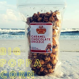 Chocolate Caramel Drizzle Big Poppa Corn