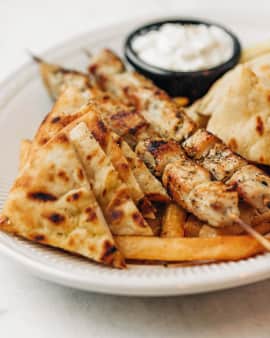 Chicken Souvlaki Platter Brunch