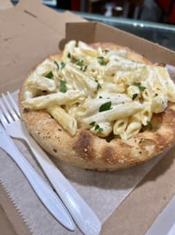 image of Penne Alfredo Bread Bowl