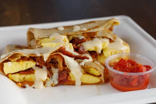image of Crepe- Cheese Lovers double egg with bacon