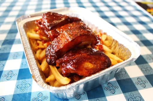 image of Rib Tips over Fries