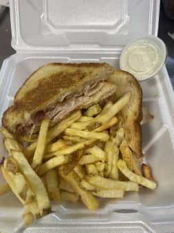 image of Roasted turkey melt and Fries