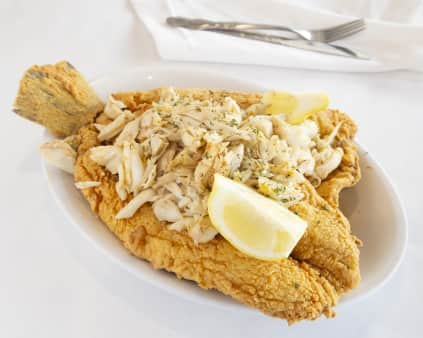 image of Butterflied Flounder Carrie (with Jumbo Lump Louisiana Crab Meat)