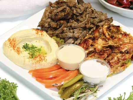 image of Mixed Chicken & Beef Shawarma Plate