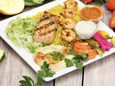 image of Salmon (3 oz) & Shrimp Plate 
