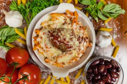 image of Baked Mostaccioli with Meatball
