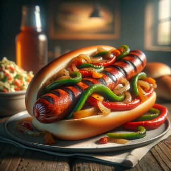 image of Italian Sausage w/ Peppers & Onions Sandwich