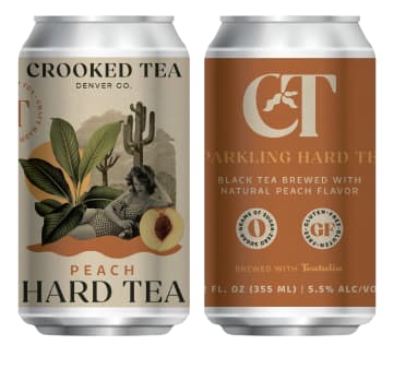 image of Crooked Tea - Peach Hard Tea - 12. oz can