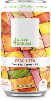 image of Green Canvas - Peach Tea - 12 fl oz - 3 mg THC - 18 mg CBD